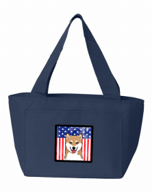 Shiba Inu American Flag Lunch Bag