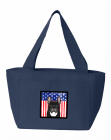 French Bulldog American Flag Lunch Bag