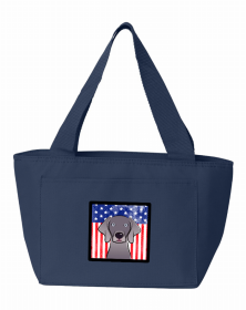 Weimaraner American Flag Lunch Bag