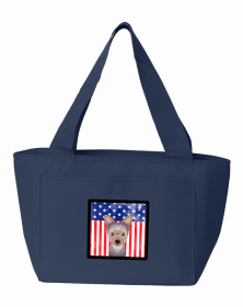 Yorkie - Puppy - American Flag Lunch Bag