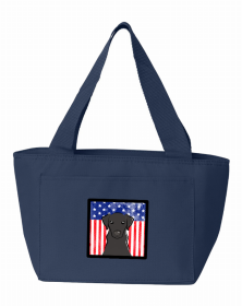 Labrador Retriever - Black - American Flag Lunch Bag