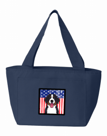 Bernese Mountain Dog American Flag Lunch Bag