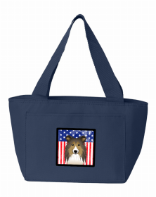 Sheltie American Flag Lunch Bag