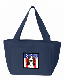 Basset Hound American Flag Lunch Bag