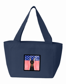 Doberman American Flag Lunch Bag