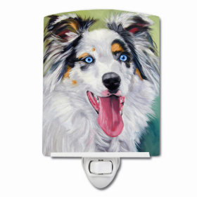 Australian Shepherd - Blue Eyes - Ceramic Night Light