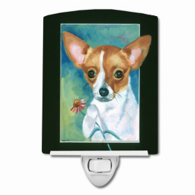 Chihuahua and Daisy Ceramic Night Light