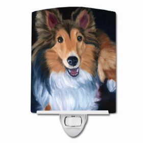 Sheltie Stand Off Ceramic Night Light