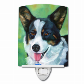 Corgi with blue tag Ceramic Night Light