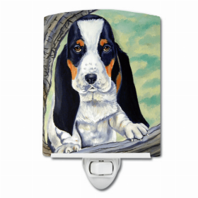 Basset Hound on the branch Ceramic Night Light