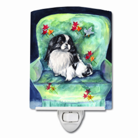 Japanese Chin in Momma's Chair Ceramic Night Light