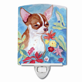 Chihuahua in flowers Ceramic Night Light