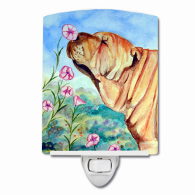 Shar Pei Smell the Flowers Ceramic Night Light