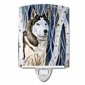 Siberian Husky Ceramic Night Light