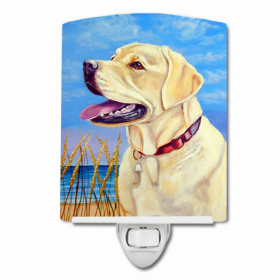 Labrador Retriever - Yellow - at the beach Ceramic Night Light