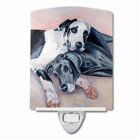 Great Dane - Black and Harlequin - Ceramic Night Light