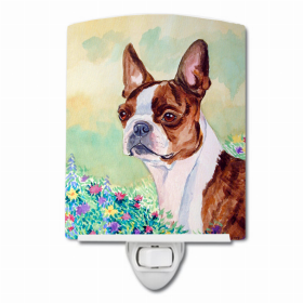 Boston Terrier - Red and White - Ceramic Night Light