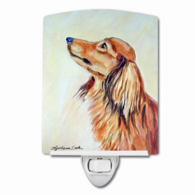 Dachshund - Longhair - Red -  Ceramic Night Light