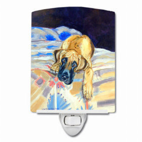 Great Dane - Fawn - Natural Ears - Ceramic Night Light