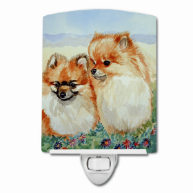 Pomeranian Duo Ceramic Night Light