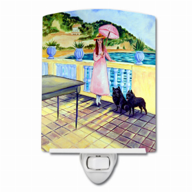 Schipperke with Lady Ceramic Night Light