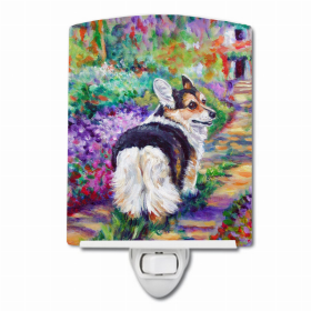 Corgi Garden Path Ceramic Night Light