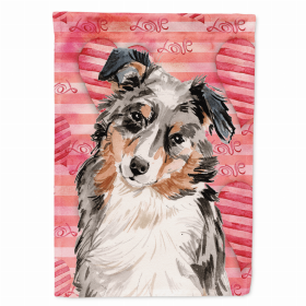 Australian Shepherd Love Breed Themed Flag Canvas