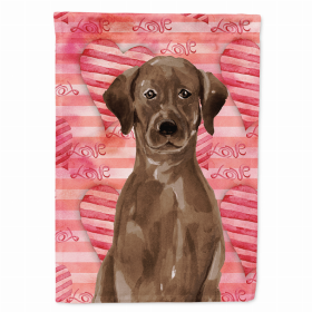 Labrador Retriever - Chocolate Love Breed Themed Flag Canvas