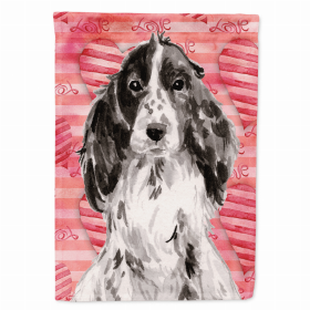 Cocker Spaniel - Black Parti Love Breed Themed Flag Canvas