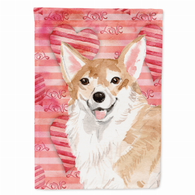 Corgi 2 Love Breed Themed Flag Canvas