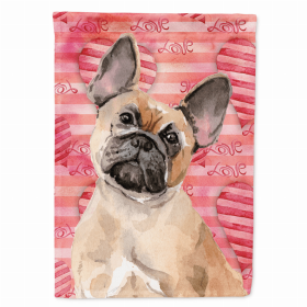 French Bulldog - Fawn Love Breed Themed Flag Canvas