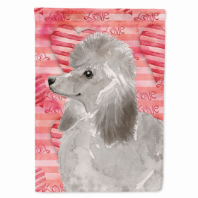 Poodle - Grey Love Breed Themed Flag Canvas