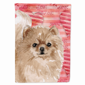 Pomeranian Love Breed Themed Flag Canvas