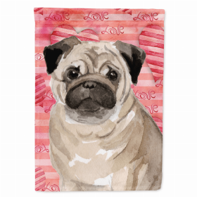 Pug 2 Love Breed Themed Flag Canvas