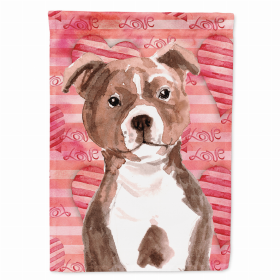 Staffordshire Bull Terrier - Red Love Breed Themed Flag Canvas