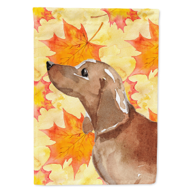 Dachshund - Red - Fall Themed Flag Canvas House Size