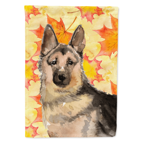 German Shepherd Fall Themed Flag Canvas House Size