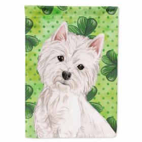 West Highland White Terrier St. Patrick's Breed Themed Flag Canvas