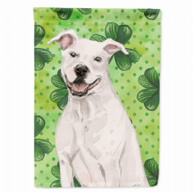 Staffordshire Bull Terrier - White St. Patrick's Breed Themed Flag Canvas