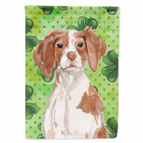 Brittany St. Patrick's Breed Themed Flag Canvas