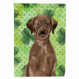 Labrador Retriever - Chocolate St. Patrick's Breed Themed Flag Canvas