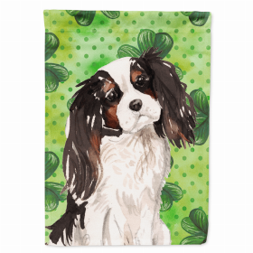 Cavalier King Charles Spaniel - Tricolor St. Patrick's Breed Themed Flag Canvas