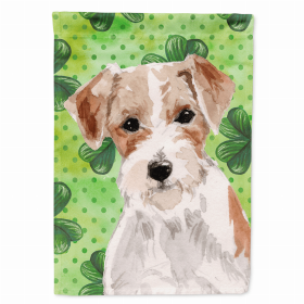 Jack Russell Terrier St. Patrick's Breed Themed Flag Canvas