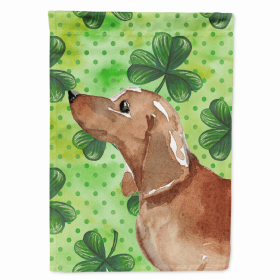 Dachshund - Red St. Patrick's Breed Themed Flag Canvas