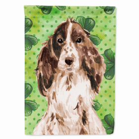 Cocker Spaniel - Brown Parti St. Patrick's Breed Themed Flag Canvas