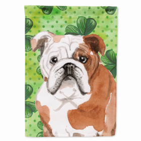 Bulldog St. Patrick's Breed Themed Flag Canvas