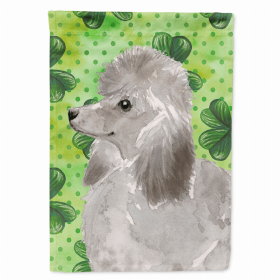 Poodle - Grey St. Patrick's Breed Themed Flag Canvas