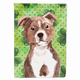 Staffordshire Bull Terrier - Red St. Patrick's Breed Themed Flag Canvas