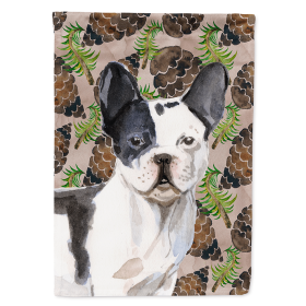 French Bulldog - Black and White - Cones Themed House Flag