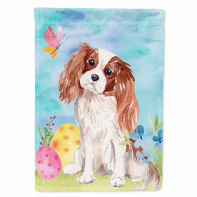 Cavalier King Charles Spaniel - Blenheim Easter Eggs Breed Themed Flag Canvas